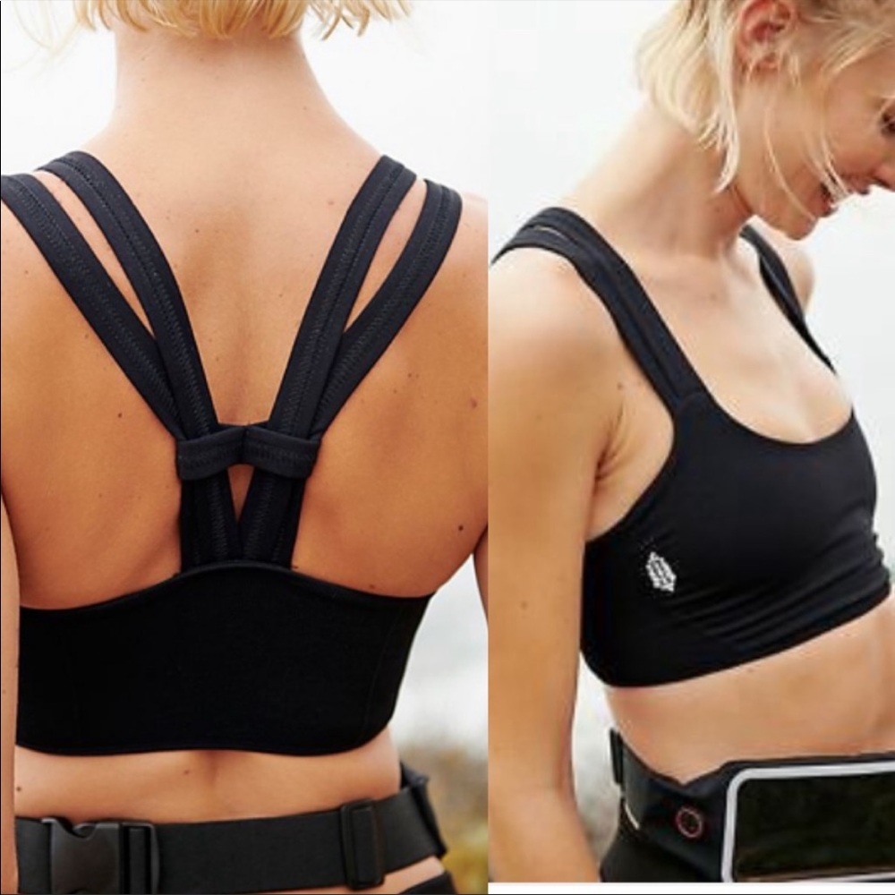 Free people fp movement Mvmt on the radar sports bra black strappy